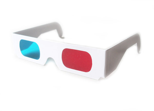 Anaglyphen 3-D Brille rot/cyan, Pappe
