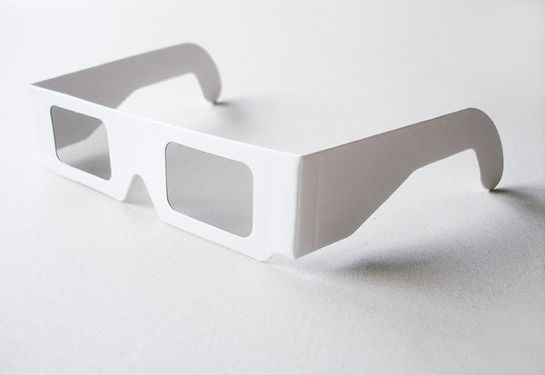Polfilter 3-D Brille linear 45/135˚ aus Pappe