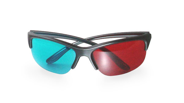 Anaglyphen 3-D Brille  rot/cyan, Acryl