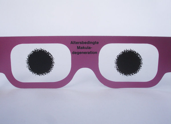 Simulationsbrille Augenkrankheiten: Altersbedingte Makuladegeneration, AMD