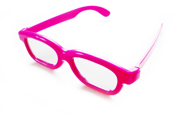 Polfilter 3-D Brille, linear 45/135˚ Kunststoff-pink Kindergröße