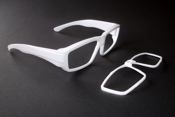 Leer-Brillenrahmen, unmontiert, Kunststoff weiß