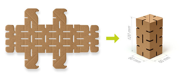 CARDBLOCKS - Set 50 „CONSTRUCTIVE BLOCKS“ / 50 Baublöcke aus Pappe zum Selbstbau 3D