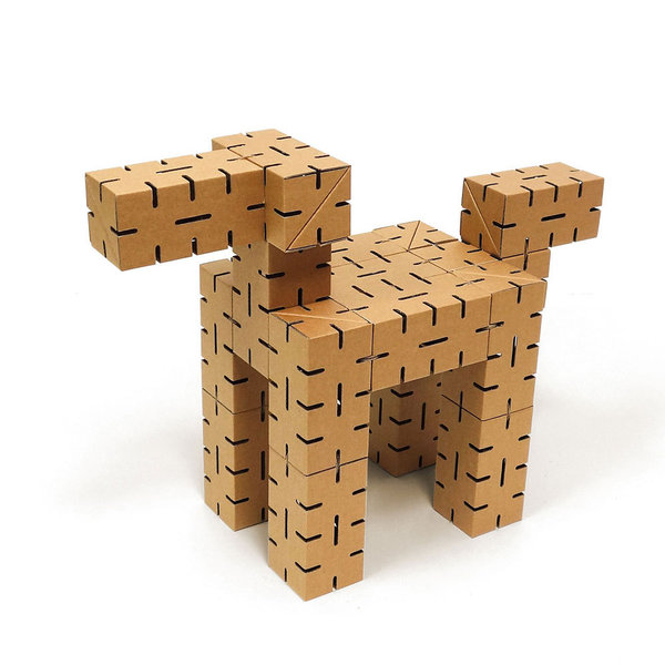 CARDBLOCKS - Set 50 „CONSTRUCTIVE BLOCKS“ / 50 Baublöcke aus Pappe zum Selbstbau 3D