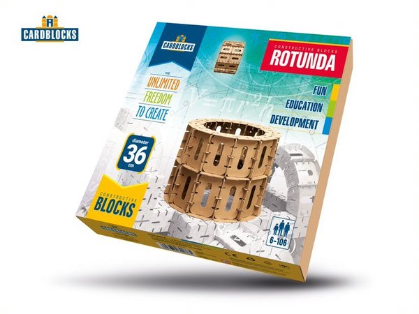 CARDBLOCKS „ROTUNDA“ (Rotunde) - Set Konstruktionsblöcke aus Pappe zum Selberbauen